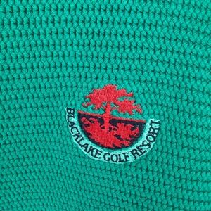 Vtg Izod Club Golf Sweater Blacklake Resort Men's L90s Preppy Knit